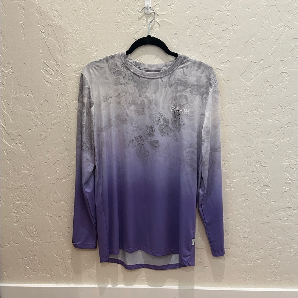 Magellan Outdoors Women's Gray and Purple Long Sleeve Top